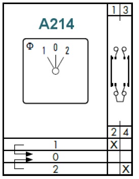 K&N bryter A214 1-0-2 2pol for LockR Rotary Swich